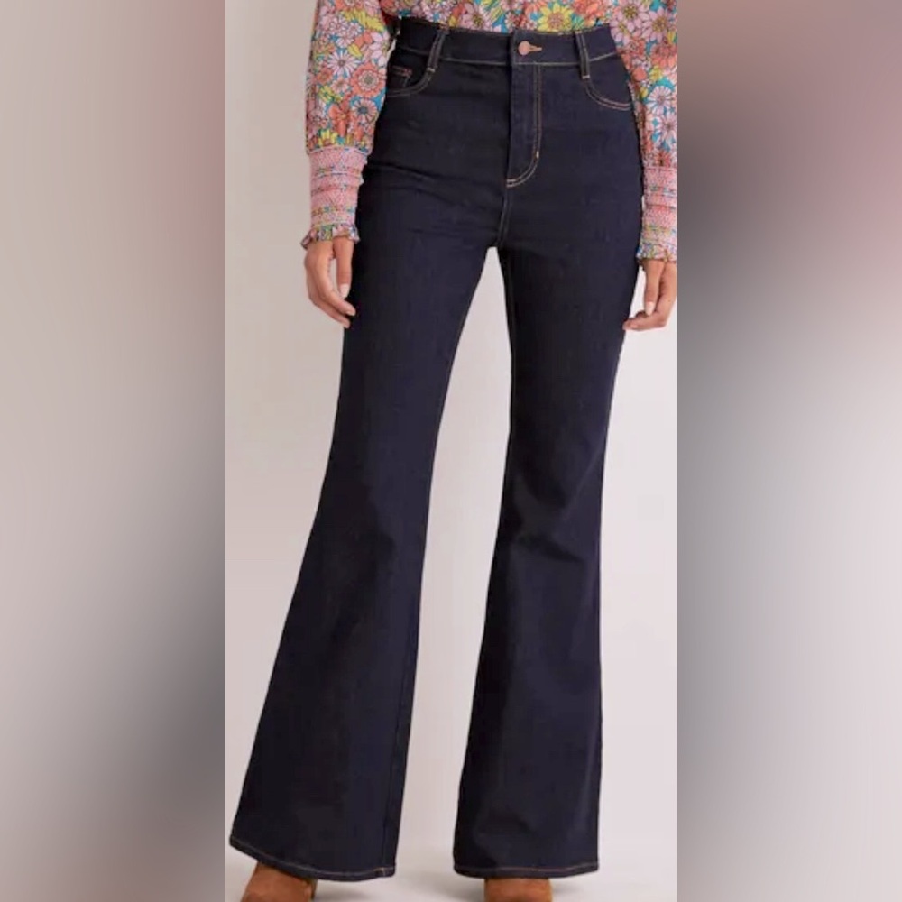 Boden Denim Flare High Rise Dark Wash Jeans Size‎ 14R NWT